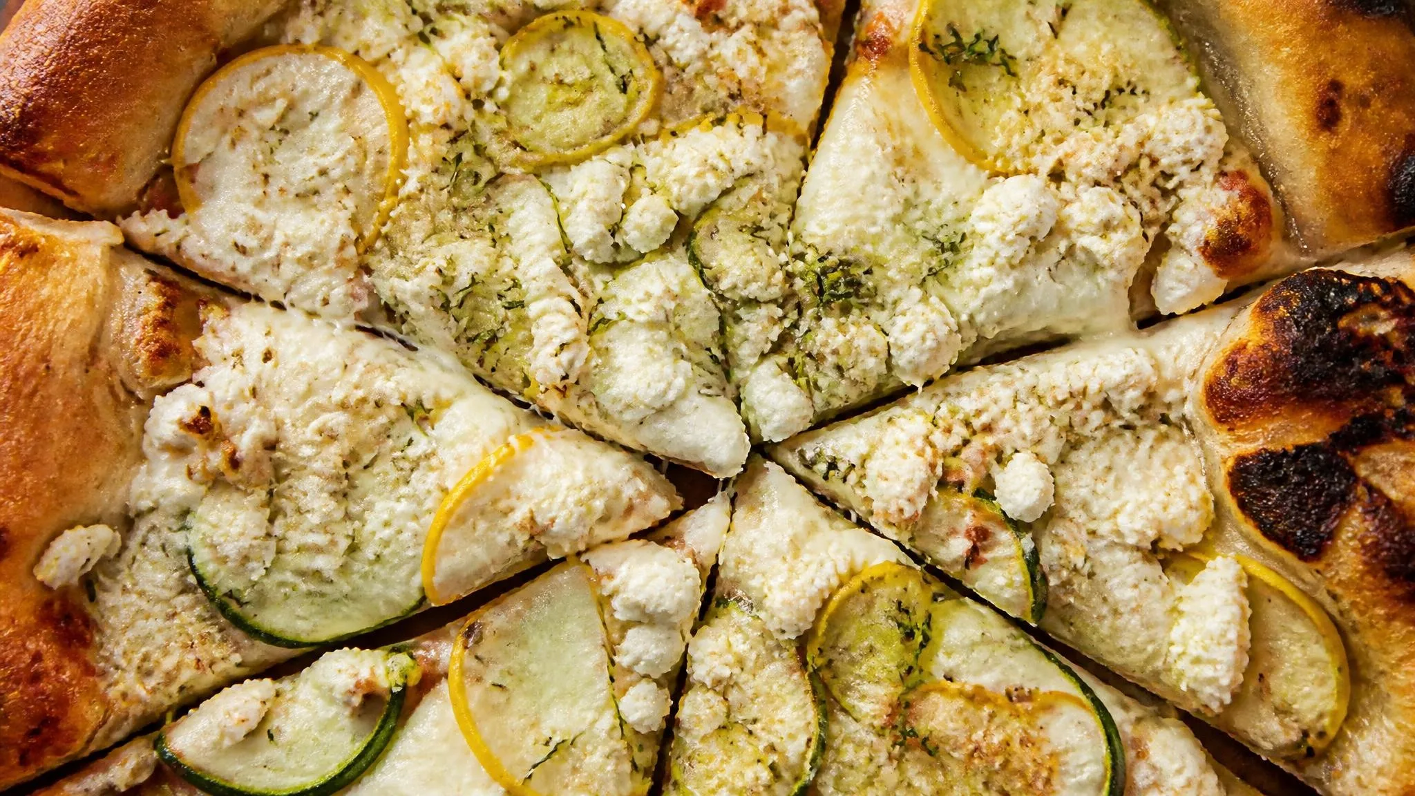Kabocha Squash Goat Cheese Pizza with sage + maple soy reduction