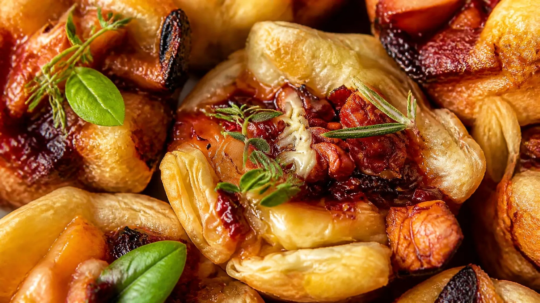 Mini Baked Brie with Cranberry Mustard Sauce