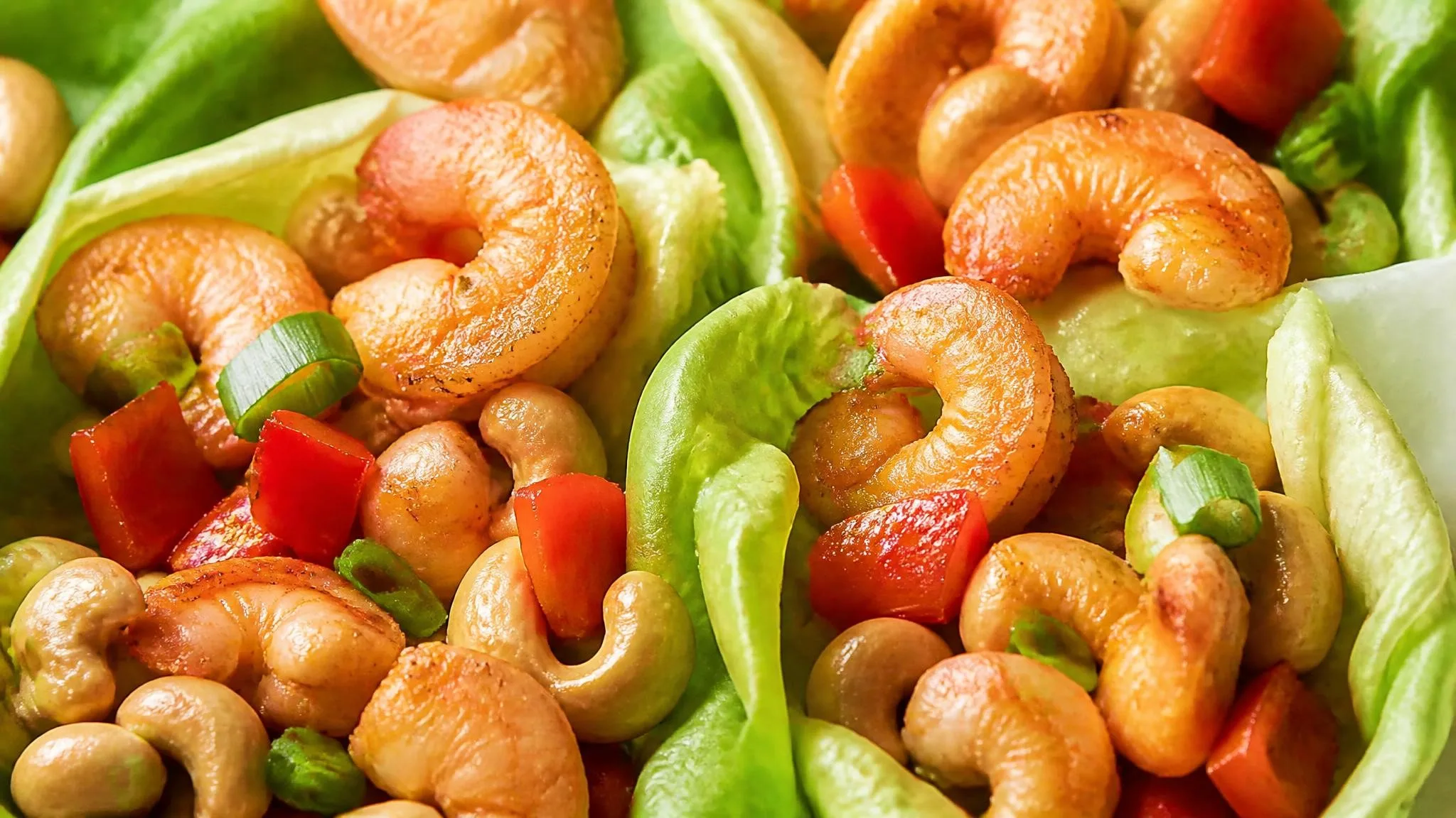 Shrimp Lettuce Wraps with Tangy Cashew Sauce