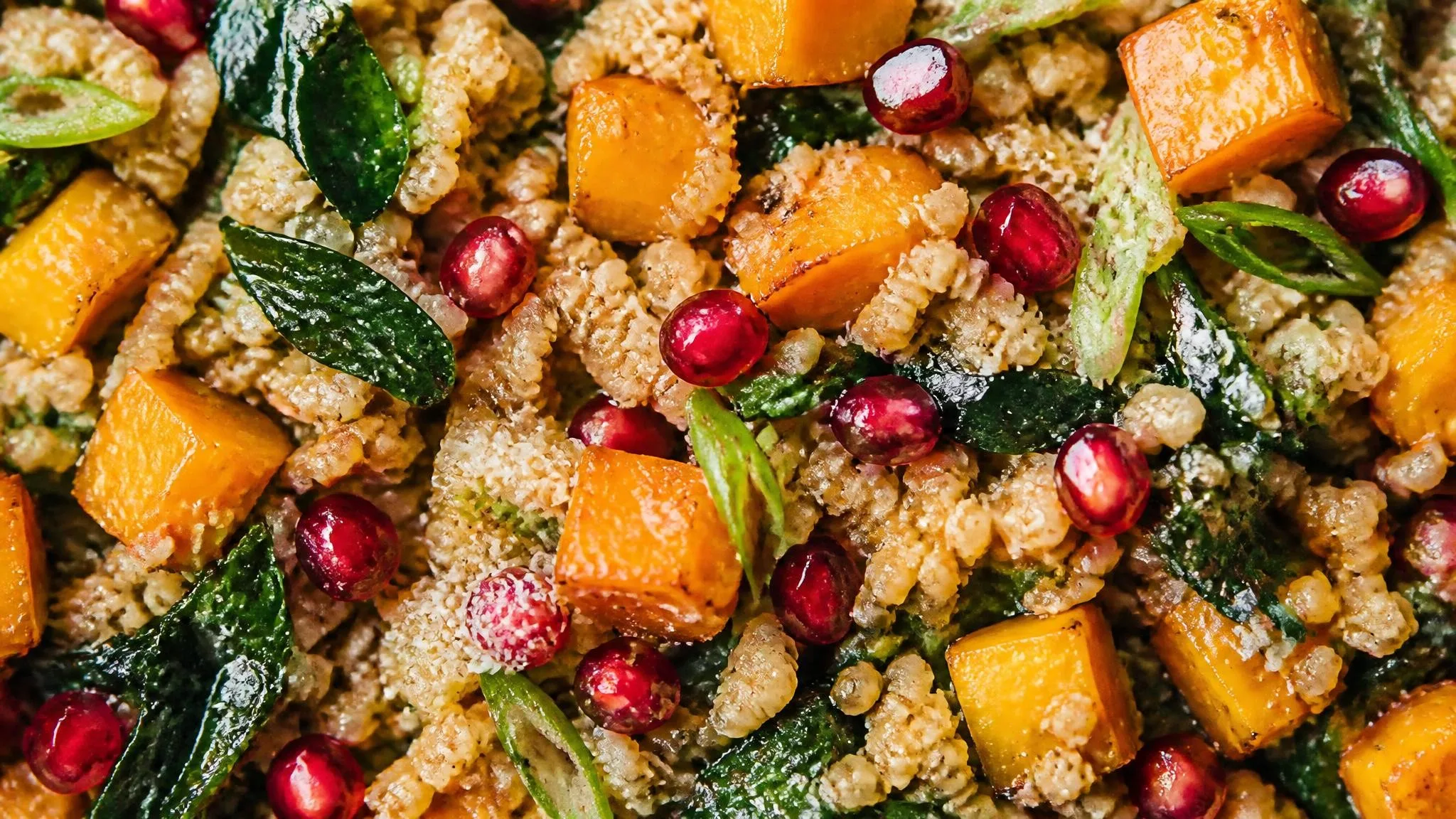 Winter Salad with Squash, Bulgur + Buttermilk Dressing